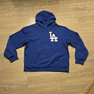 LA Dodgers Blue Hoodie with White Logo